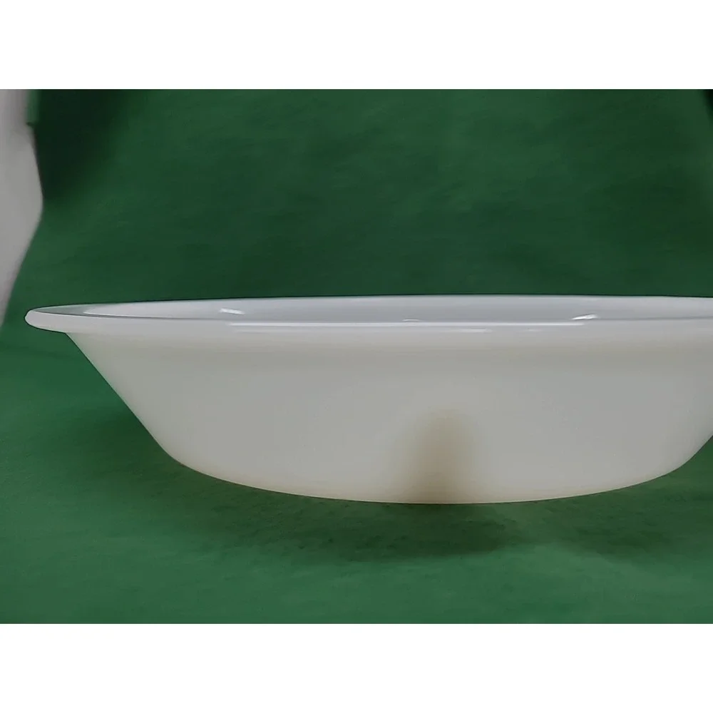 Divided‎ Bake Serving Dish GLASBAKE Milk Glass Oval  J-2352 Measures 8.5x12